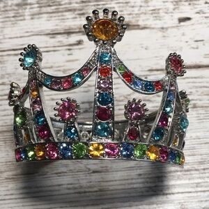 Rainbow Princess Crown Bracelet Hinge Opening